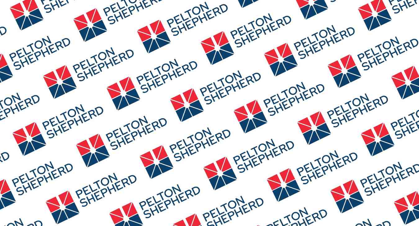 A background picture with a repeat pattern of Pelton Shepherd Logos